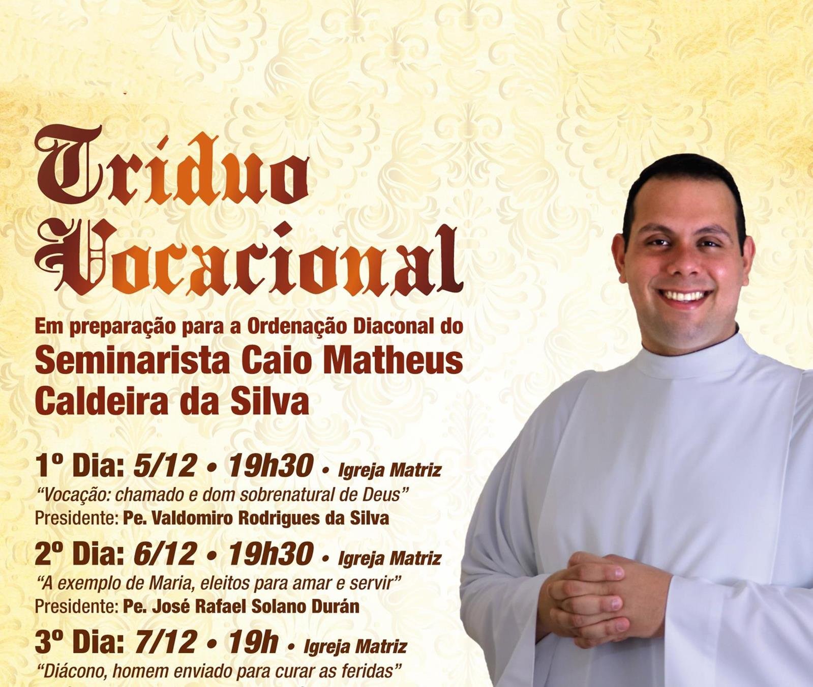 Tríduo Vocacional – Seminarista Caio Matheus Caldeira da Silva