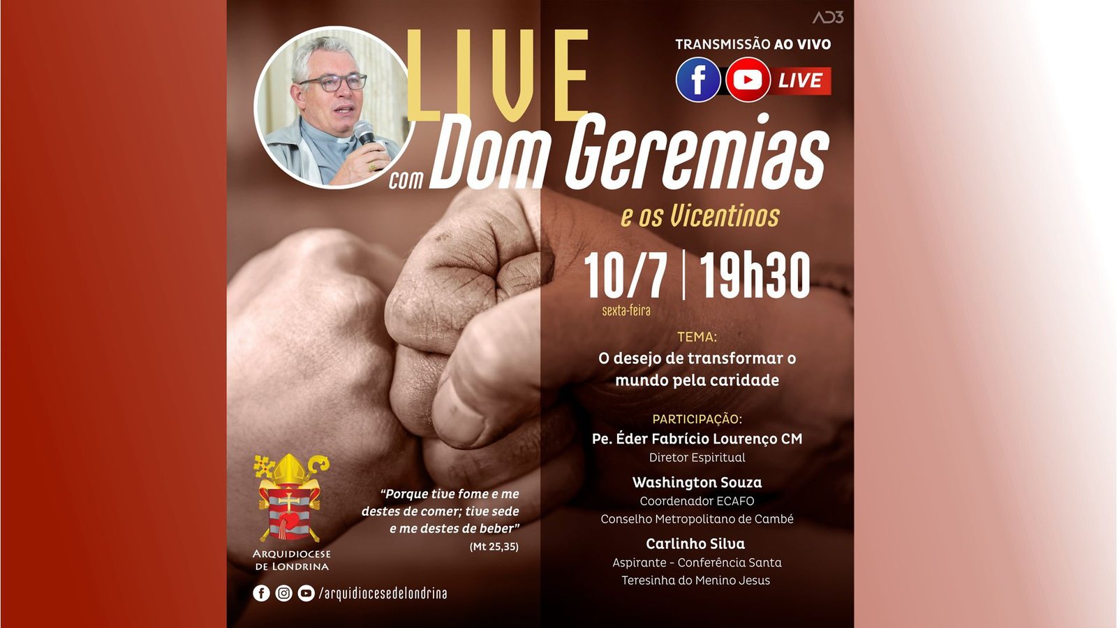 Live com Dom Geremias e os Vicentinos