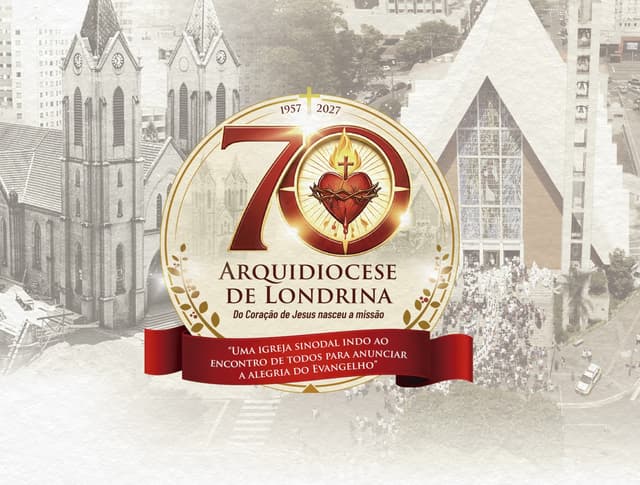 Selo comemorativo de 70 anos da Arquidiocese de Londrina