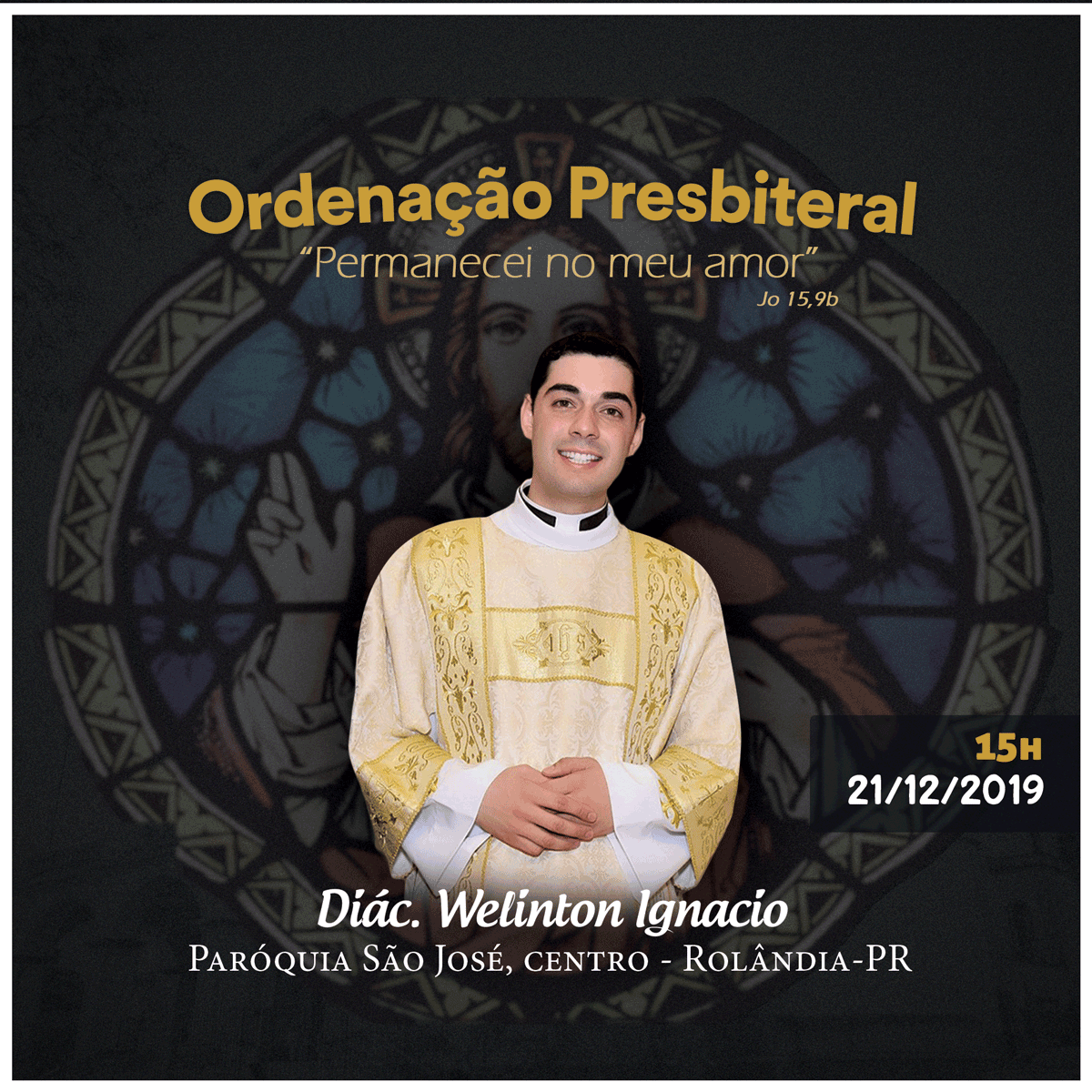 Convite Ordenação Presbiteral Diácono Welinton Ignacio Arquidiocese De Londrina 1938