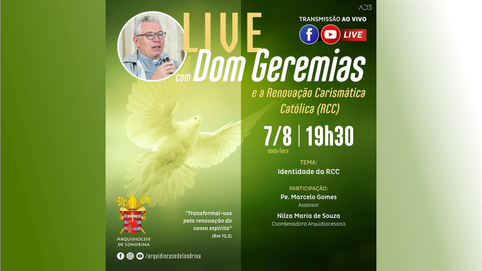 Live com Dom Geremias e a Renovação Carismática Católica
