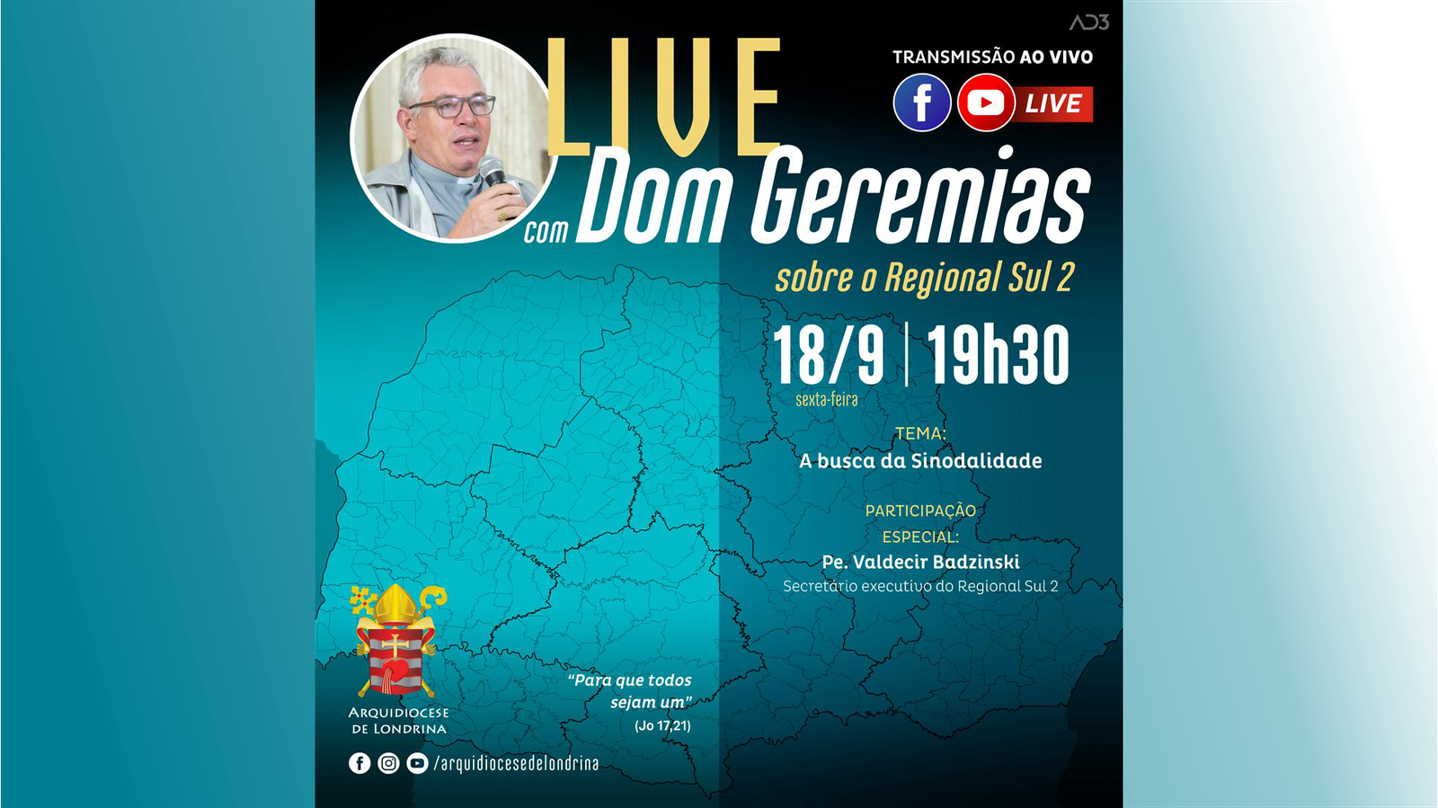 Live com Dom Geremias sobre o Regional Sul 2 da CNBB