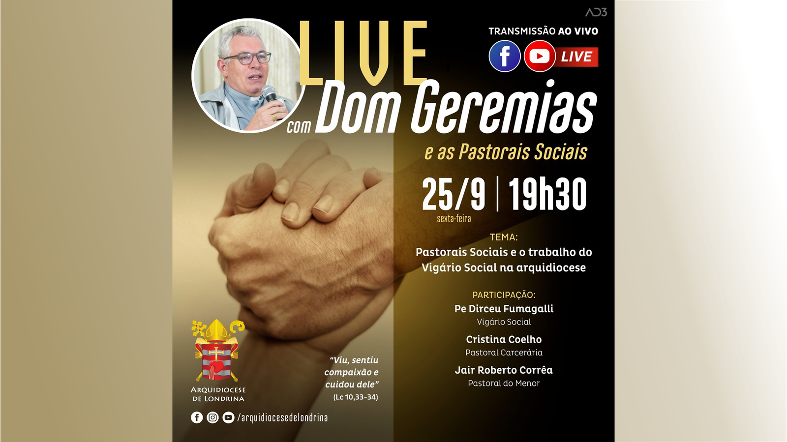 Live com Dom Geremias e as Pastorais Sociais