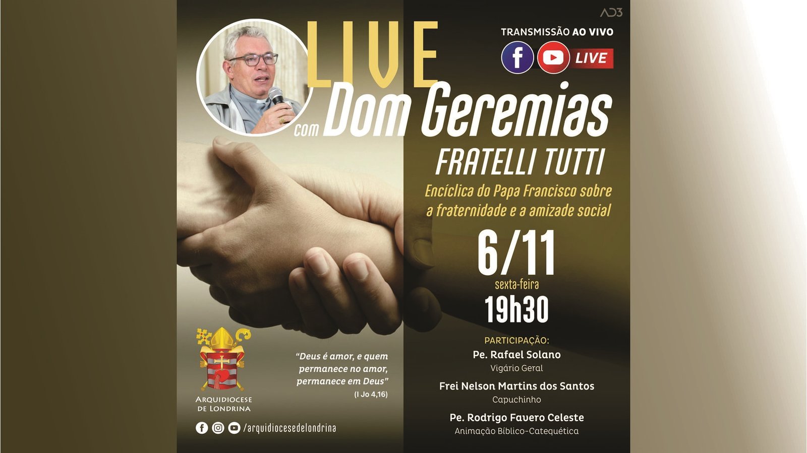 LIVE COM DOM GEREMIAS Fratelli Tutti