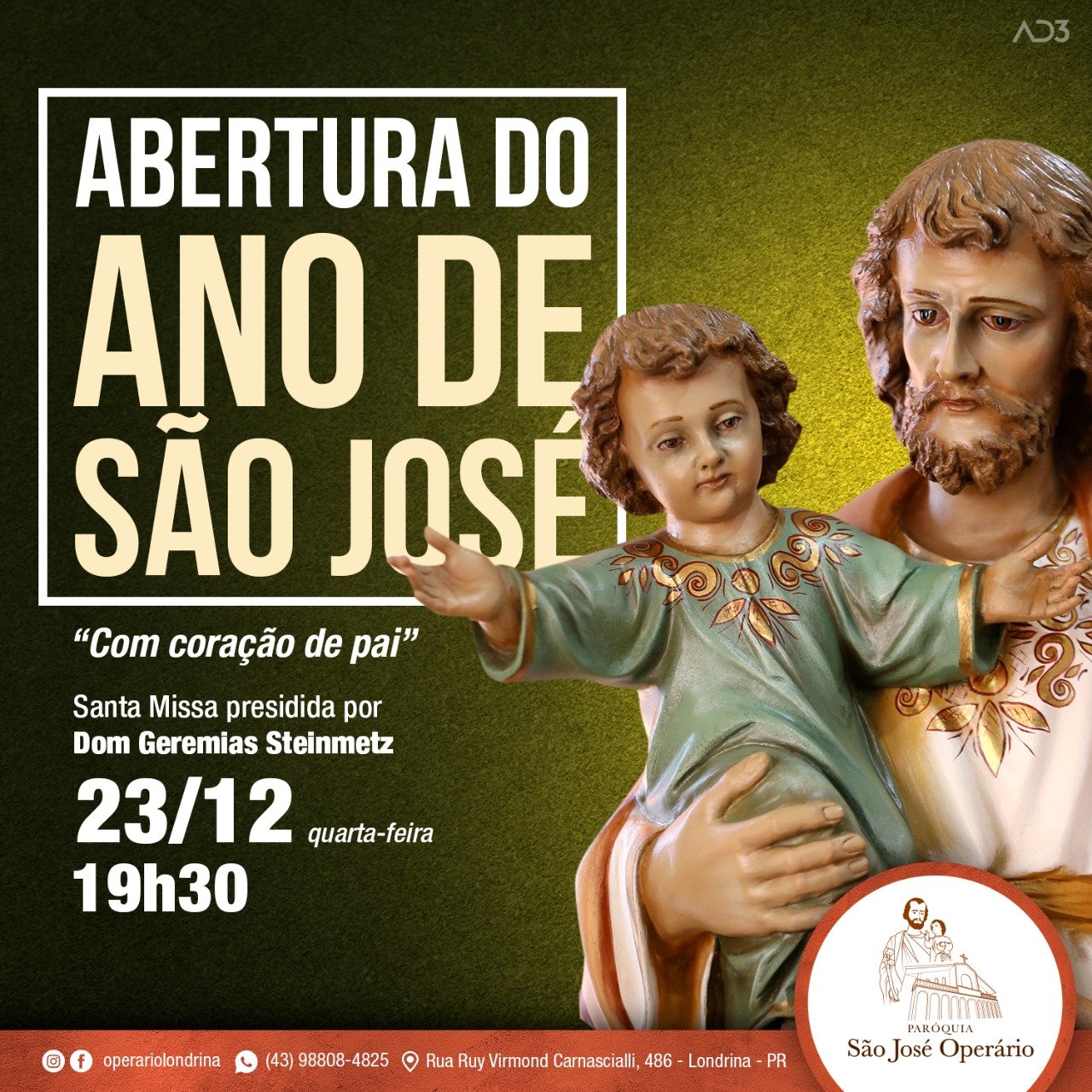 Dom Geremias abre Ano de São José na Arquidiocese de Londrina