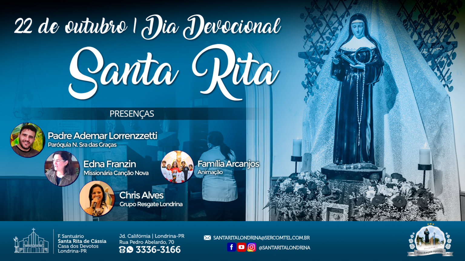 Dia Devocional a Santa Rita de Cássia