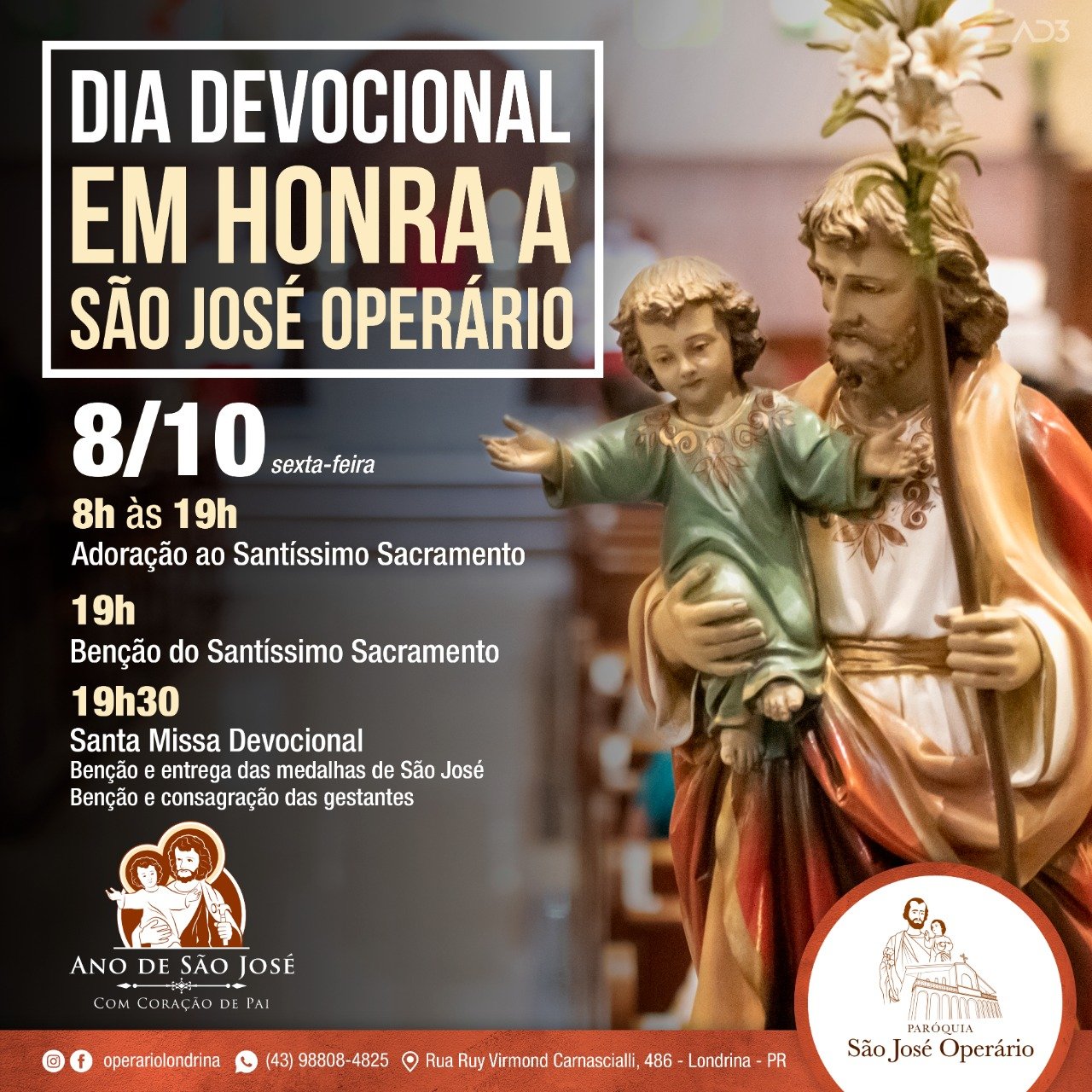 DIA DEVOCIONAL – 08 de outubro – Paróquia São José Operário