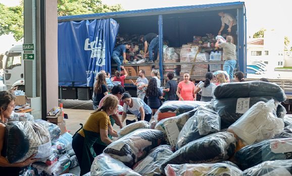 Paróquia Auxiliadora envia mais de 15 toneladas de donativos e R$66 mil para o Rio Grande do Sul